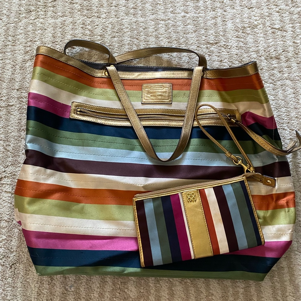 Coach large tote and wristlet